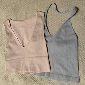 Seamless Ribbed Tank Top Set